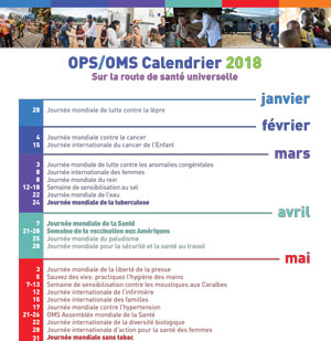 OPS/OMS Calendrier 2018 Sur la route de santé universelle