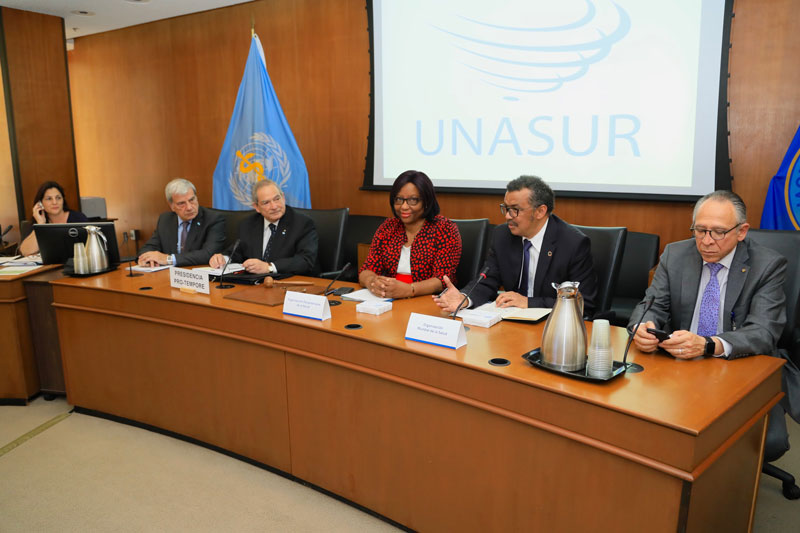 Director-General of the World Health Organization, Tedros Adhanom Ghebreyesus, and the Director of the Pan American Health Organization, Carissa F. Etienne
