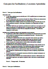 Guía para los facilitadores y lecciones aprendidas; 2007 (Spanish only)