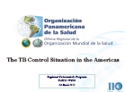 The TB Control Situation in the Americas.  Regional Tuberculosis Program PAHO/WHO; 2012