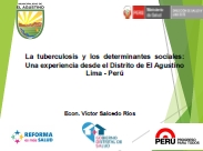 Día mundial de la TB 2014: La tuberculosis y los determinantes sociales: Una experiencia desde el Distrito de El Agustino Lima - Perú; 2014