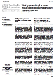 Documento de posicionamiento de la OMS sobre la vacuna contra la hepatitis A; 2012 (sólo en inglés)