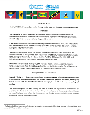 PAHO/WHO Multi-Country Cooperation Strategy for Barbados and the Eastern Caribbean Countries 2018-2024