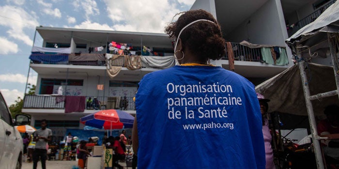 PAHO staff providing support in Haiti