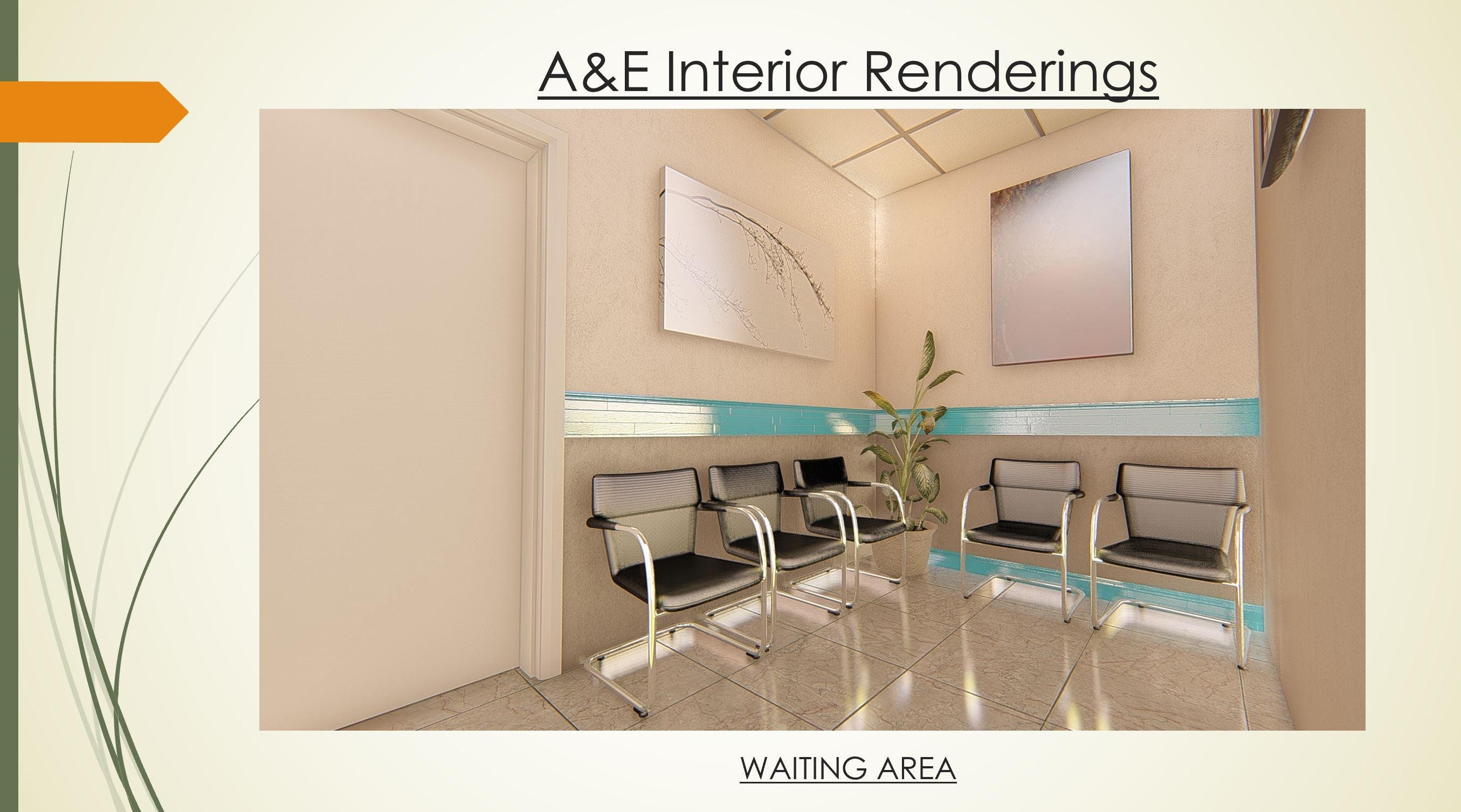 Rendering of the Waiting Area for the Corozal Community Hospital