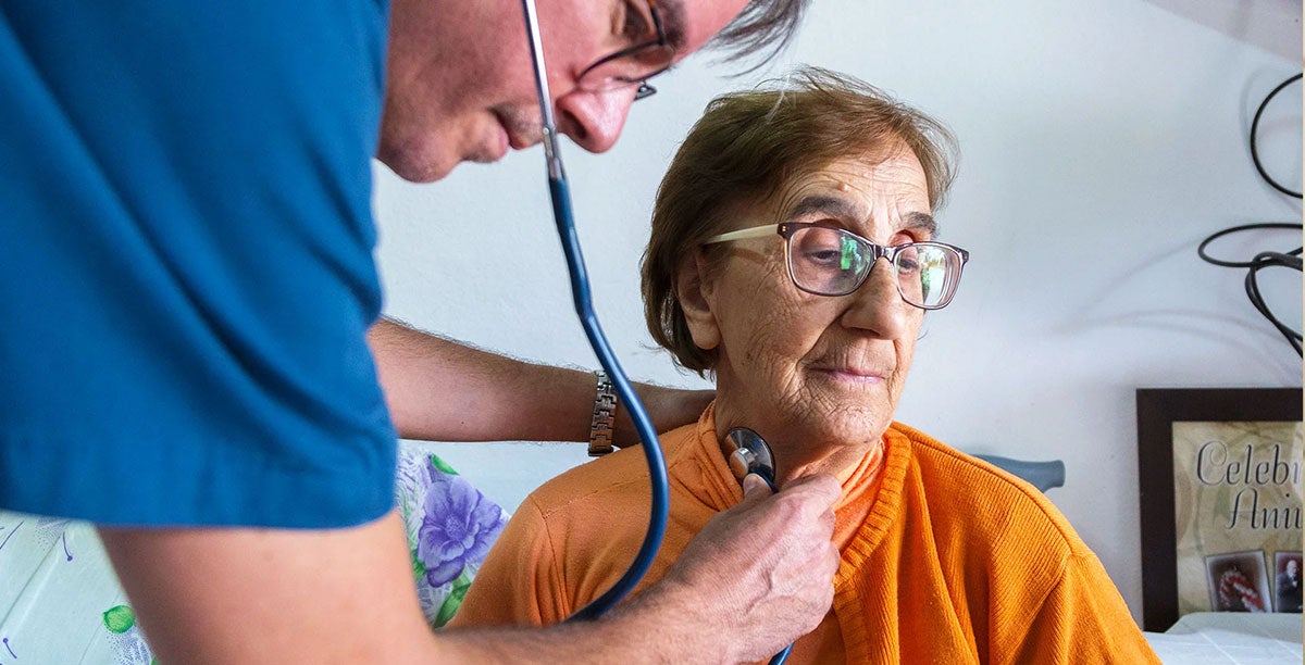 Elderly patient receives care