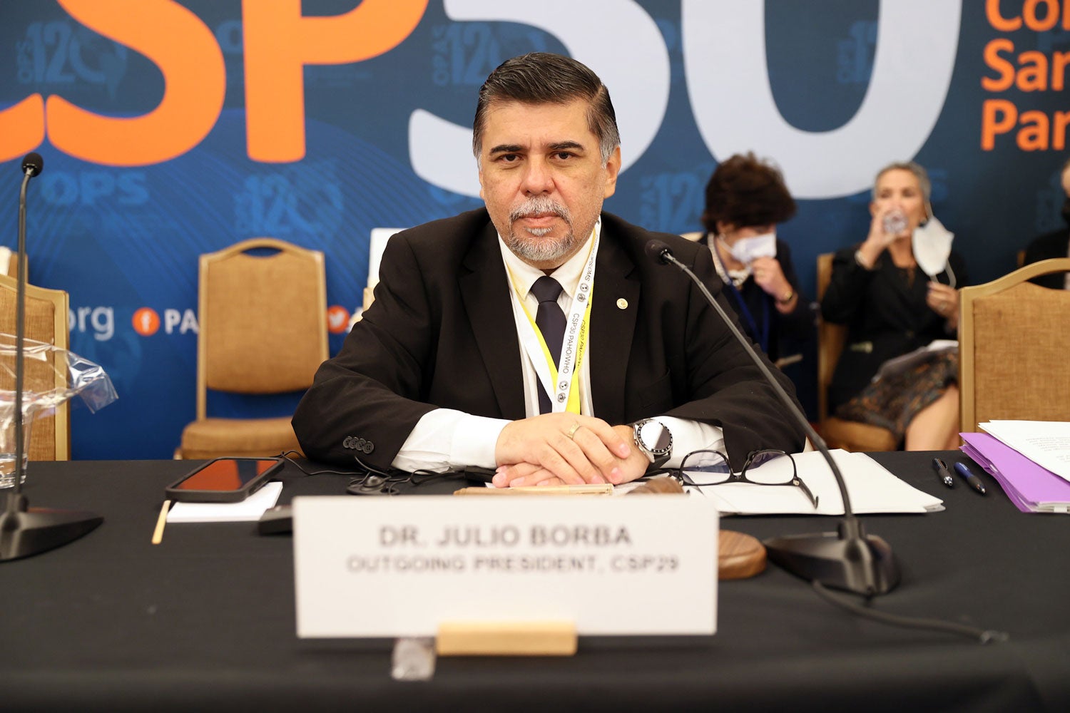 Dr. Julio Borba, Minister of Public Health and Social Welfare of Paraguay, Outgoing President of the Pan American Sanitary Conference