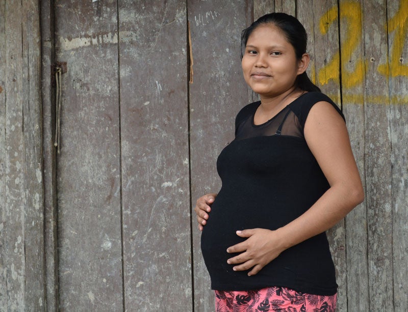 Andean pregnant woman