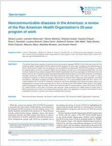Doenças não transmissíveis nas Américas: uma revisão do programa de trabalho de 25 anos da Organização Pan-Americana da Saúde