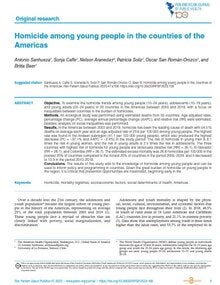 Homicide among young people in the countries of the Americas