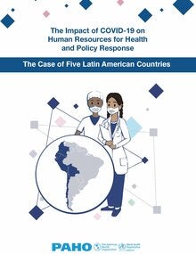 Cover publications. South America map with health workers.