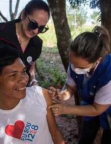Health workers visit remote areas