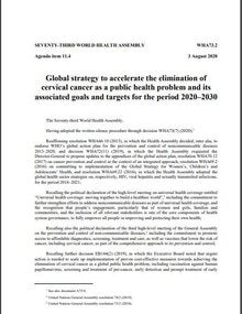 Global strategy to accelerate the elimination of cervical cancer as a public health problem and its associated goals and targets for the period 2020–2030