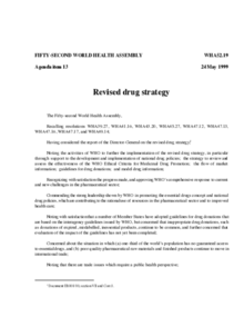 WHA52.19 Revised drug strategy, 1999