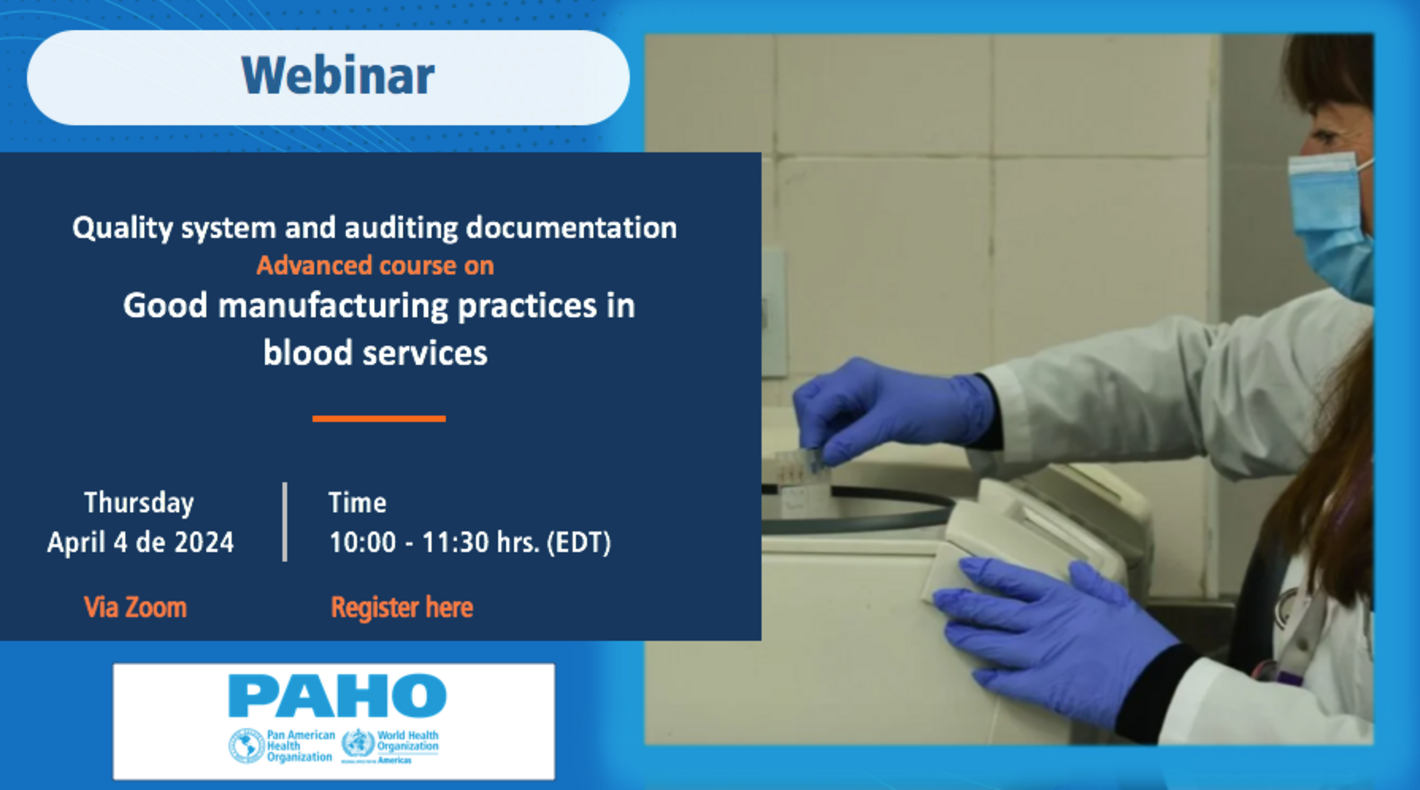 Quality system and auditing documentation - Advanced course on Good manufacturing practices in blood services