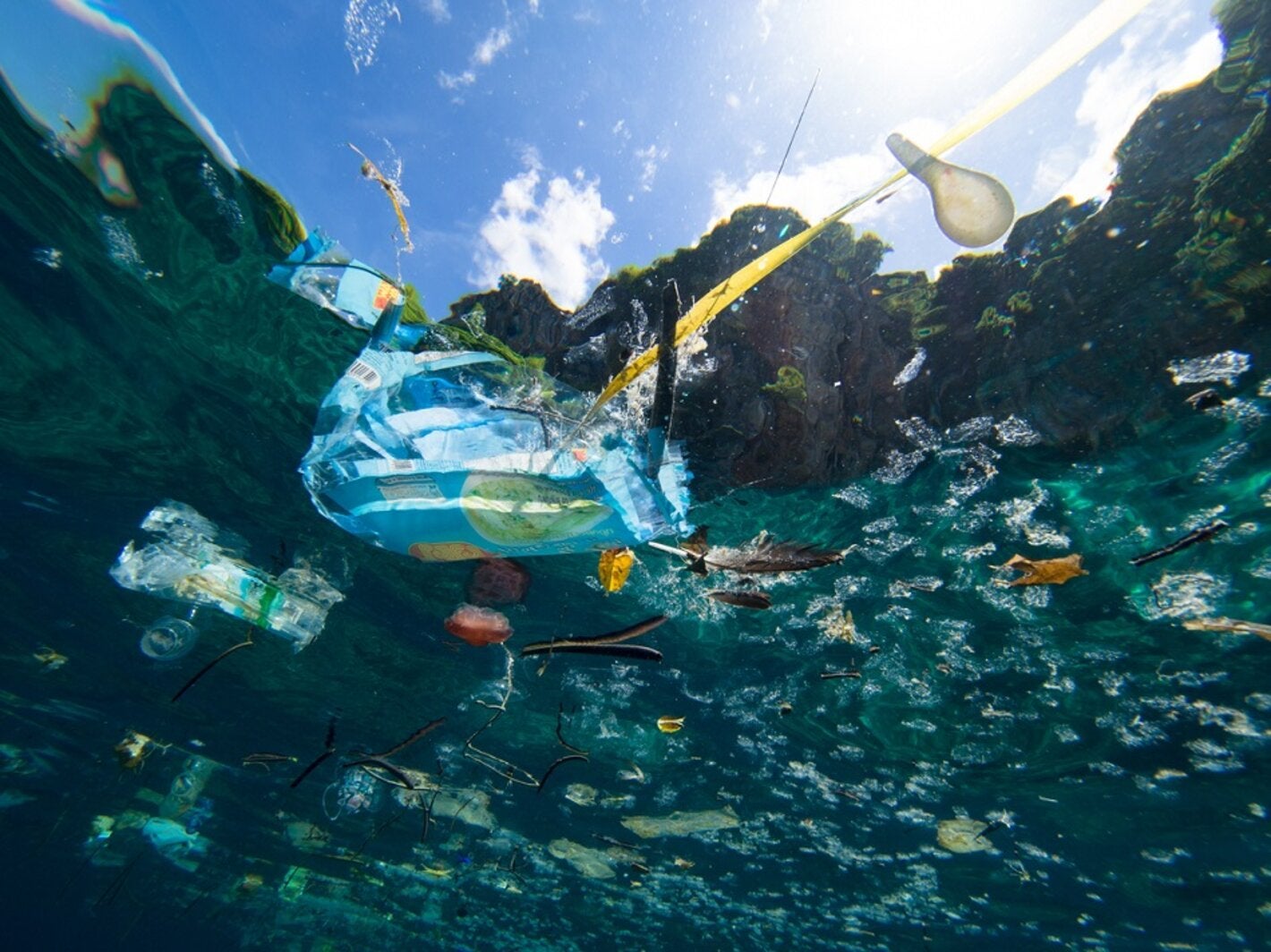 Plásticos en aguas marinas