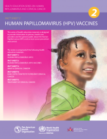 Illustratio of a black girl in the cover of a fact-sheet, with pink background