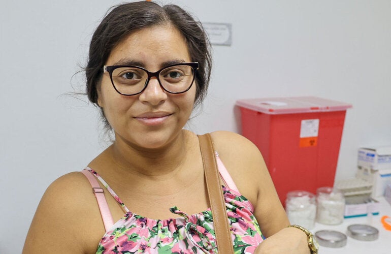 Stephannie Lizama traveled from the village of San Lazaro to the Orange Walk health center in the north-east of Belize that morning, a journey that takes over three hours by foot