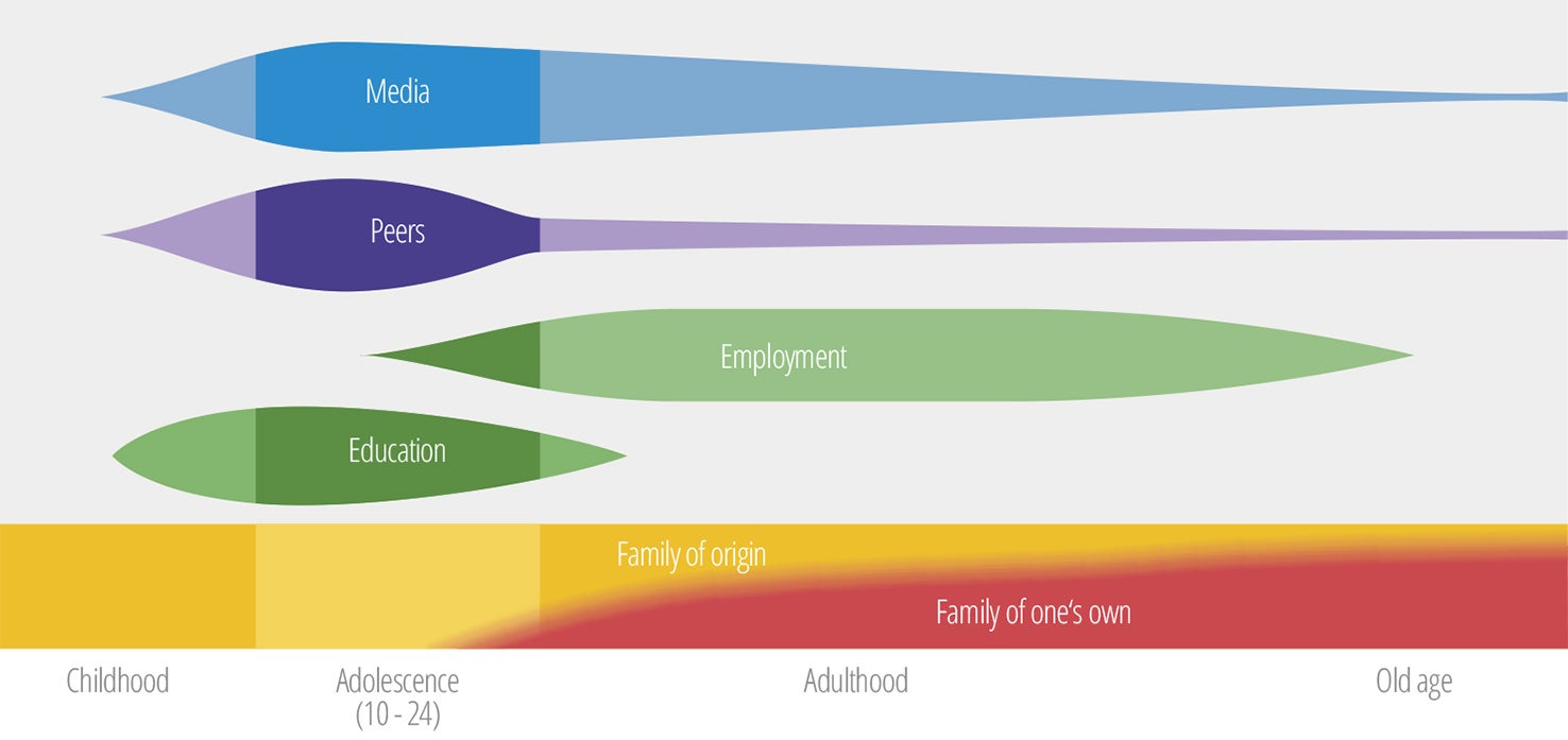 The changing influence of selected social determinants of health across the life course