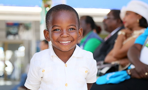 Child smiling in Haiti