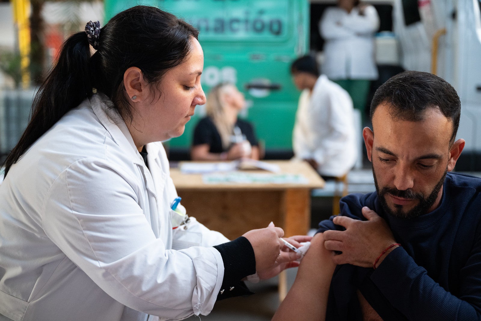 Child being vaccinated