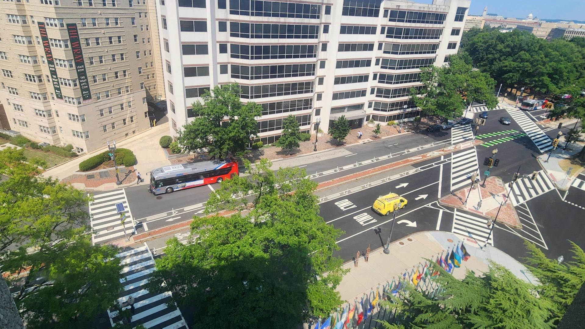 Aerial view of marked roads
