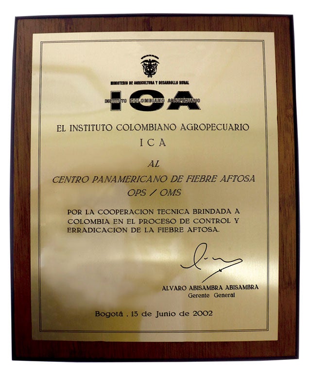 2002 - Reconhecimento ICA - Bogota