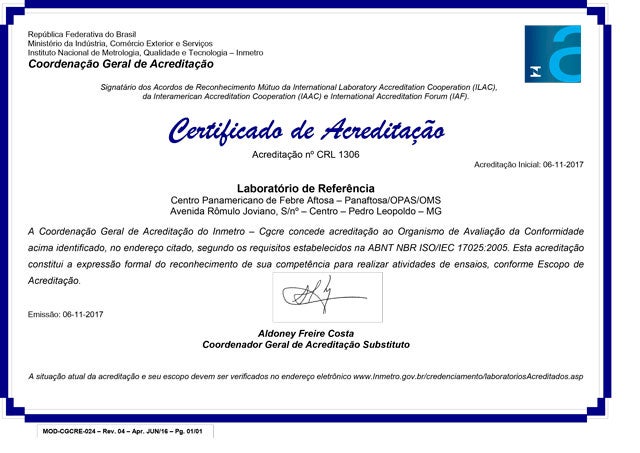 2017 - Certificado ISO PANAFTOSA