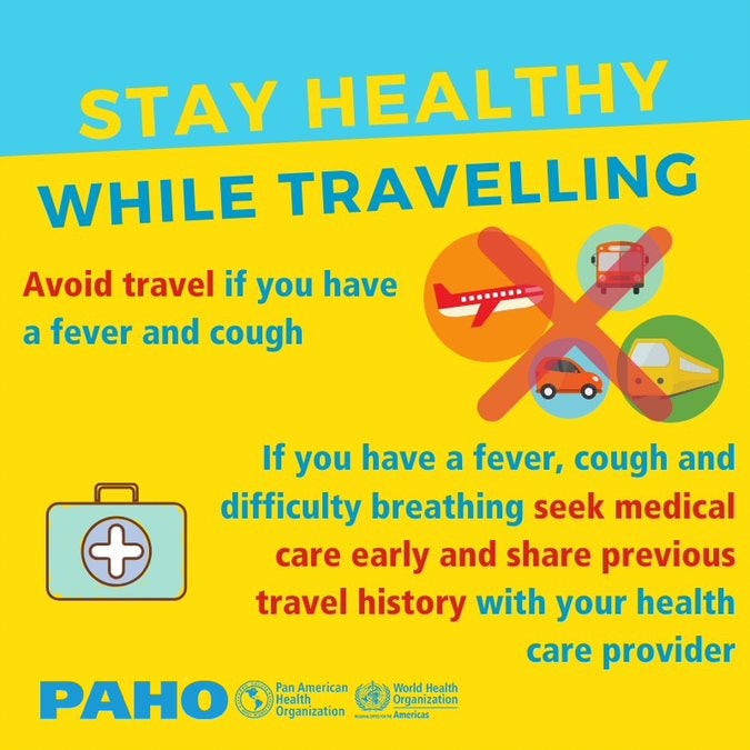 Social Media Postcard: Stay healthy while traveling- Avoid travel