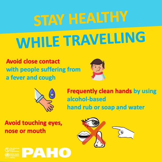 Social Media Postcard: Stay healthy while traveling- Avoid close contact