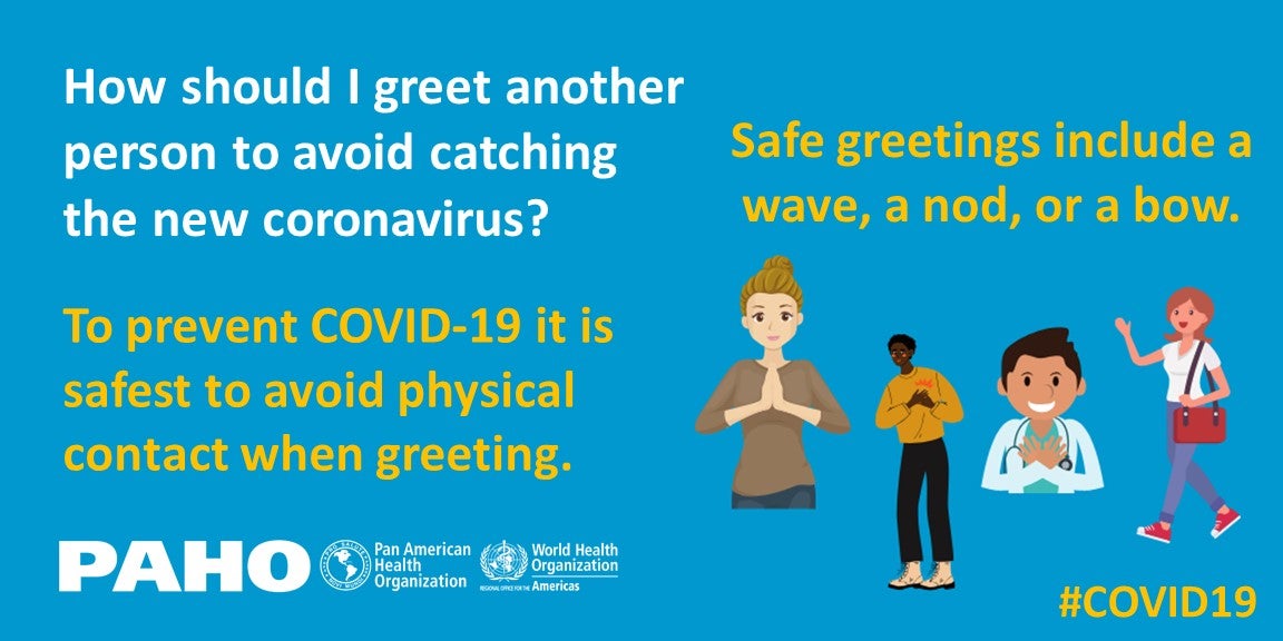 How should I greet another person to avoid catching the new coronavirus?