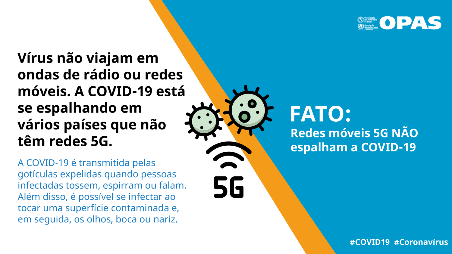 FATO: Redes móveis 5G NÃO espalham a COVID-19