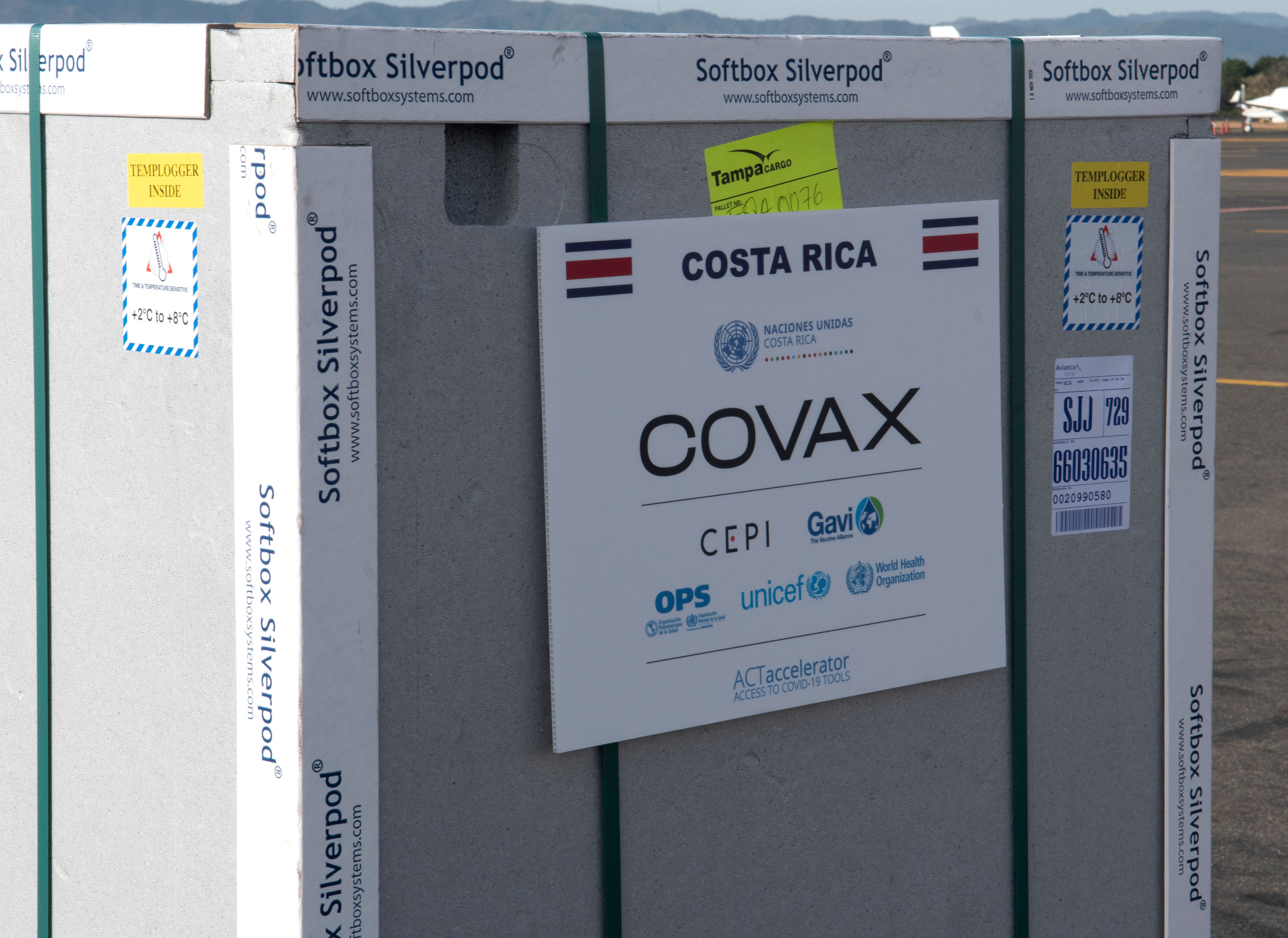 Primera entrega de vacunas del mecanismo Covax a CR