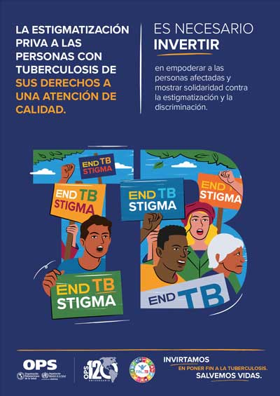 Afiche: Es necesario invertir en empoderar a las personas afectadas y mostrar solidaridad contra la estigmatización y la discriminación