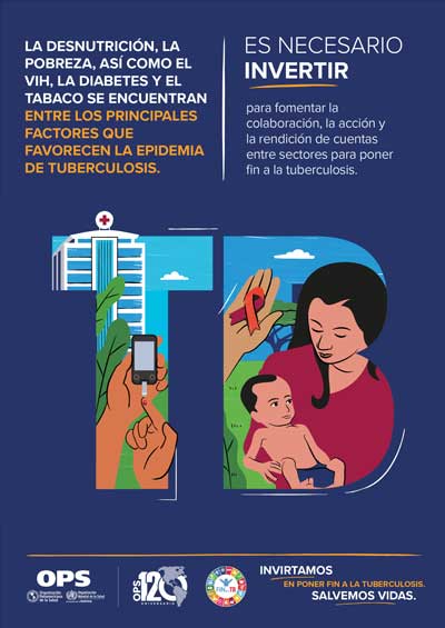 Afiche: Es necesario invertir para fomentar la colaboración, la acción y la rendición de cuentas entre sectores para poner fin a la TB