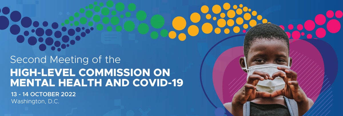 Banner de la Segunda Reunión de la Comisión de Alto Nivel en Salud Mental y COVID-19