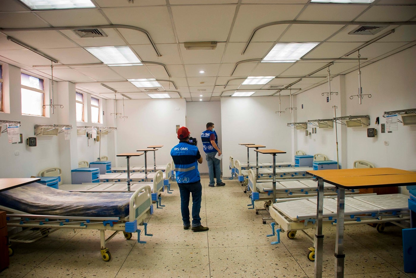 Área para pacientes con COVID-19 en el hospital general de San Cristóbal, estado Táchira