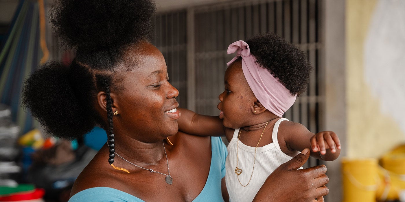 Joyous mother and child