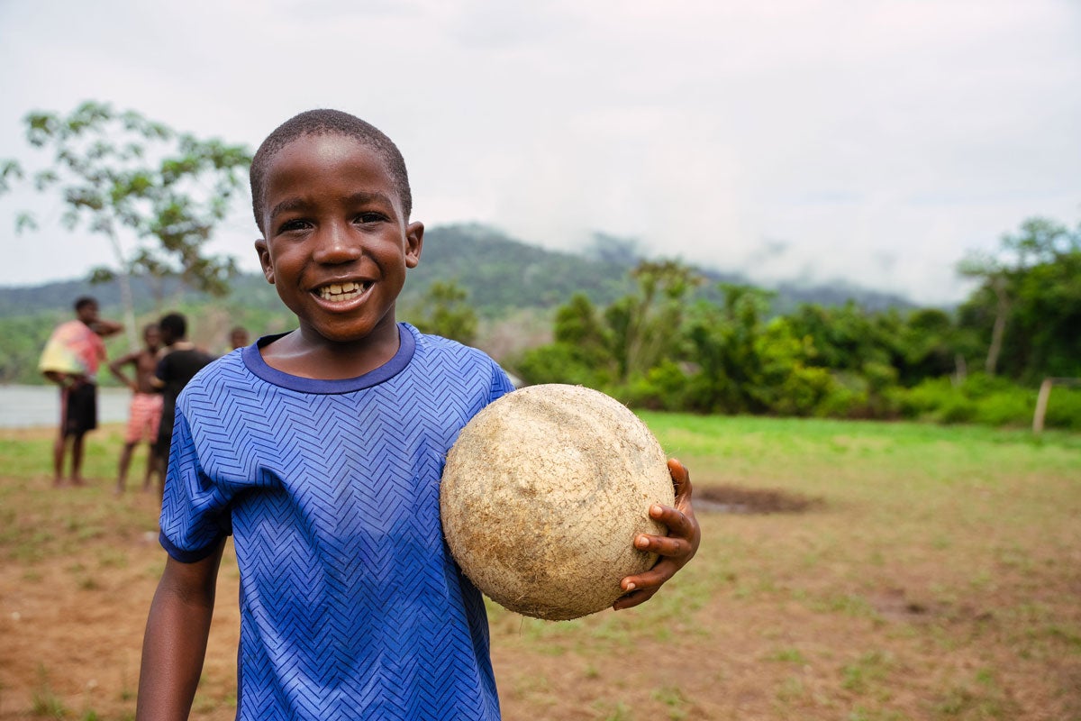 boy wit a soccer ball