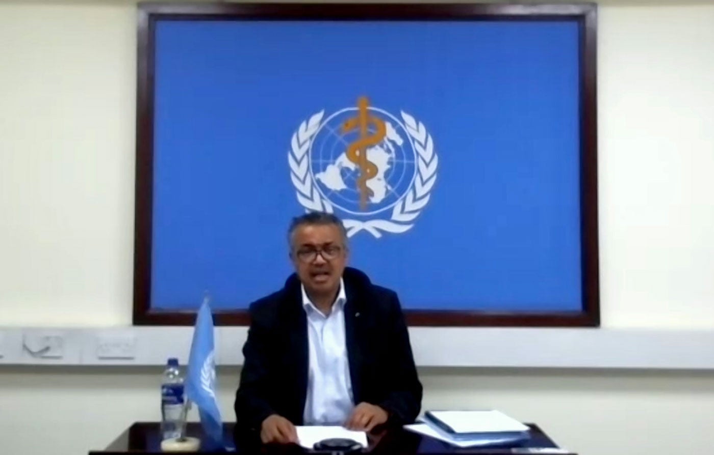 Director General de la Organización Mundial de la Salud (OMS), Tedros Adhanom Ghebreyesus