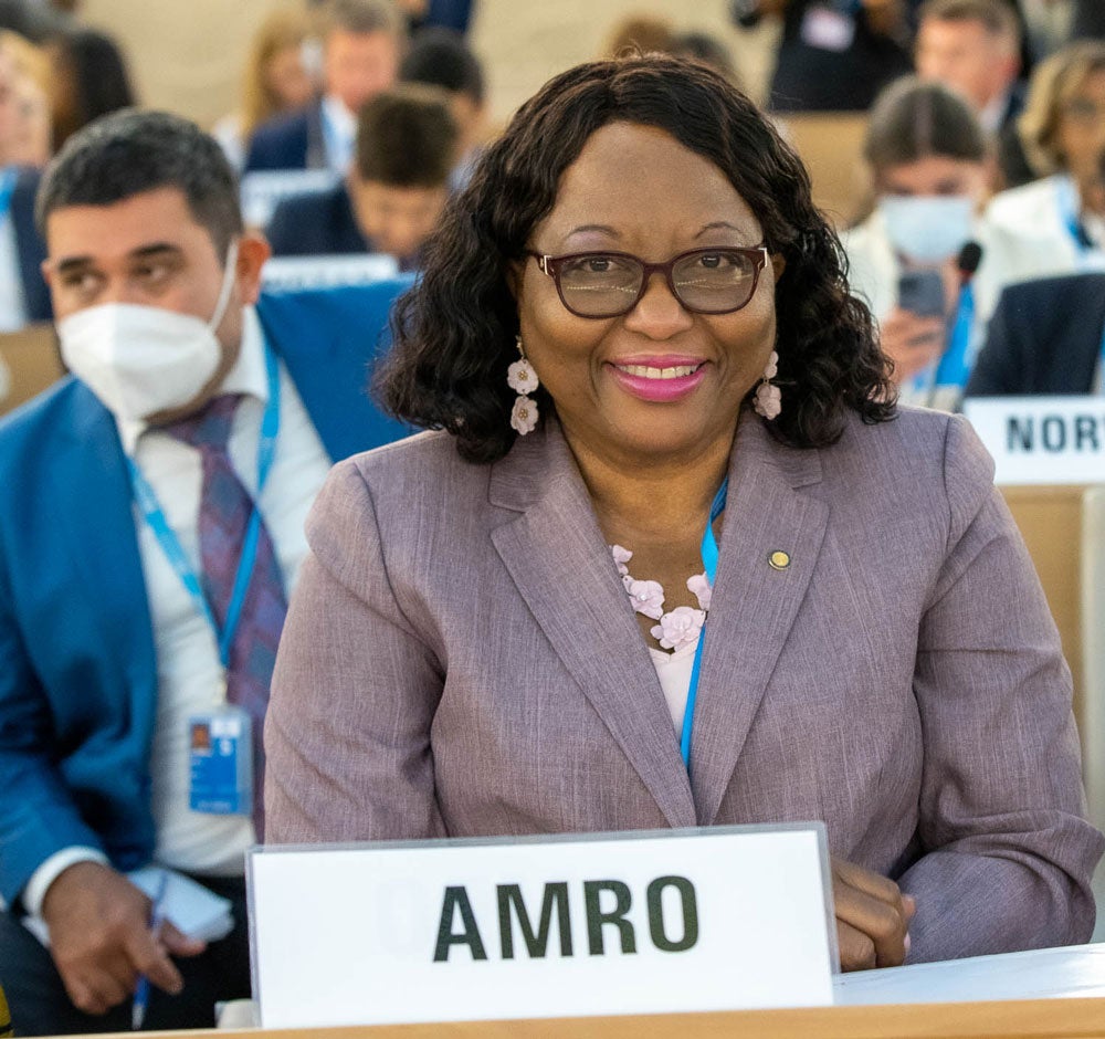 Dr. Carissa F. Etienne at the 75th World Health Assembly