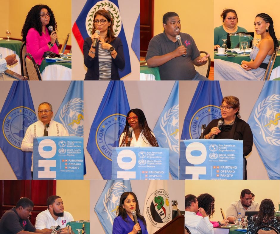 Photo Collage of the Suicide Reporting Media Training in Belize. 
