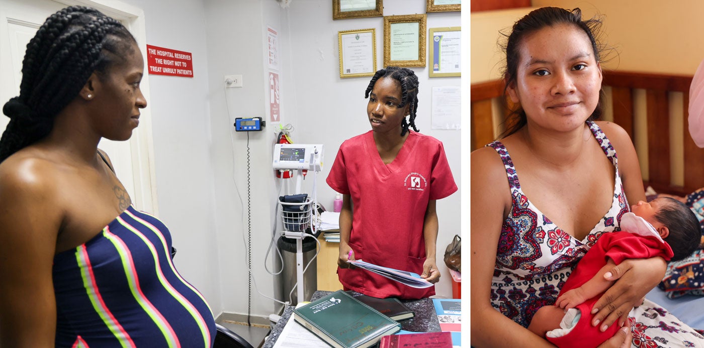 Pregnant women and women who just gave birth in medical appointments