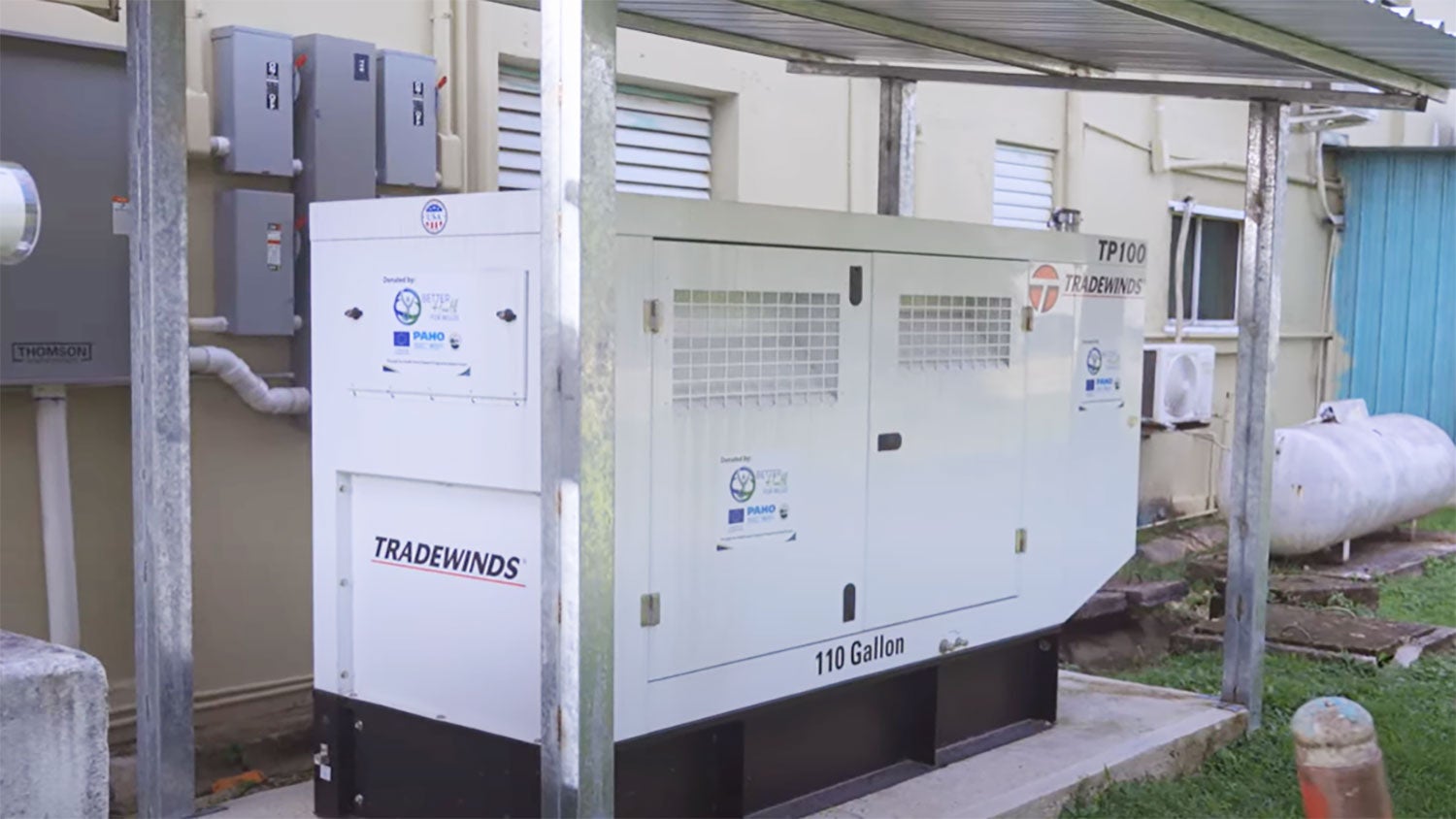 Image of the 100W generator at the Punta Gorda Community Hospital