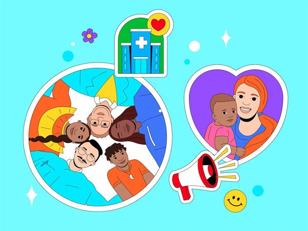 Hospital, community, parent and child