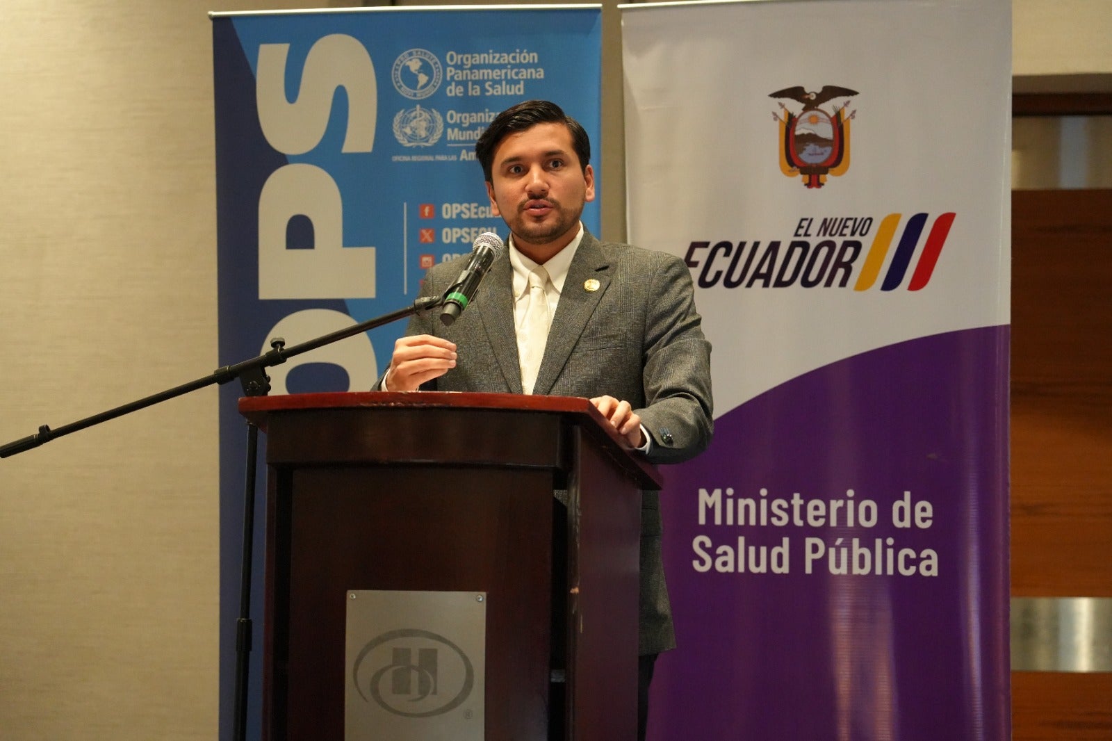 Jimmy Martin Delgado, ministro de Salud Pública, durante la presentación de resultados de la aplicación de la herramienta PERC