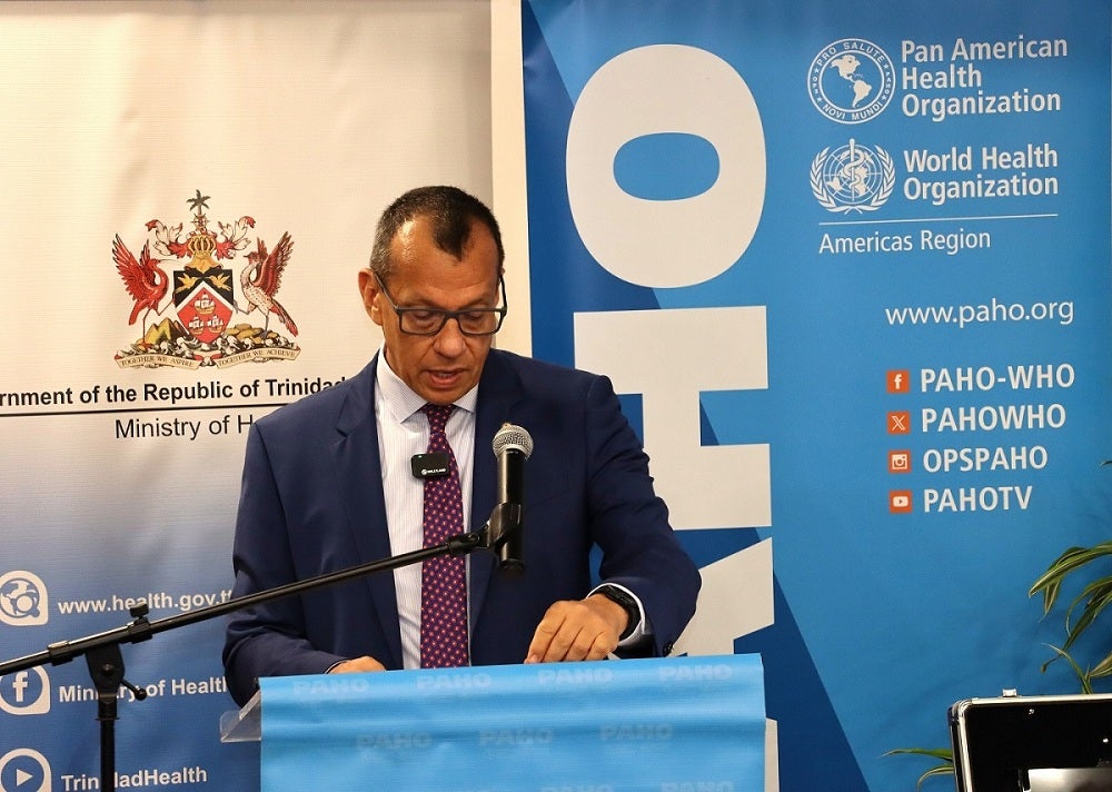 Dr Gabriel Vivas Francesconi, PAHO/WHO Representative for Trinidad and Tobago and the Dutch Caribbean Islands
