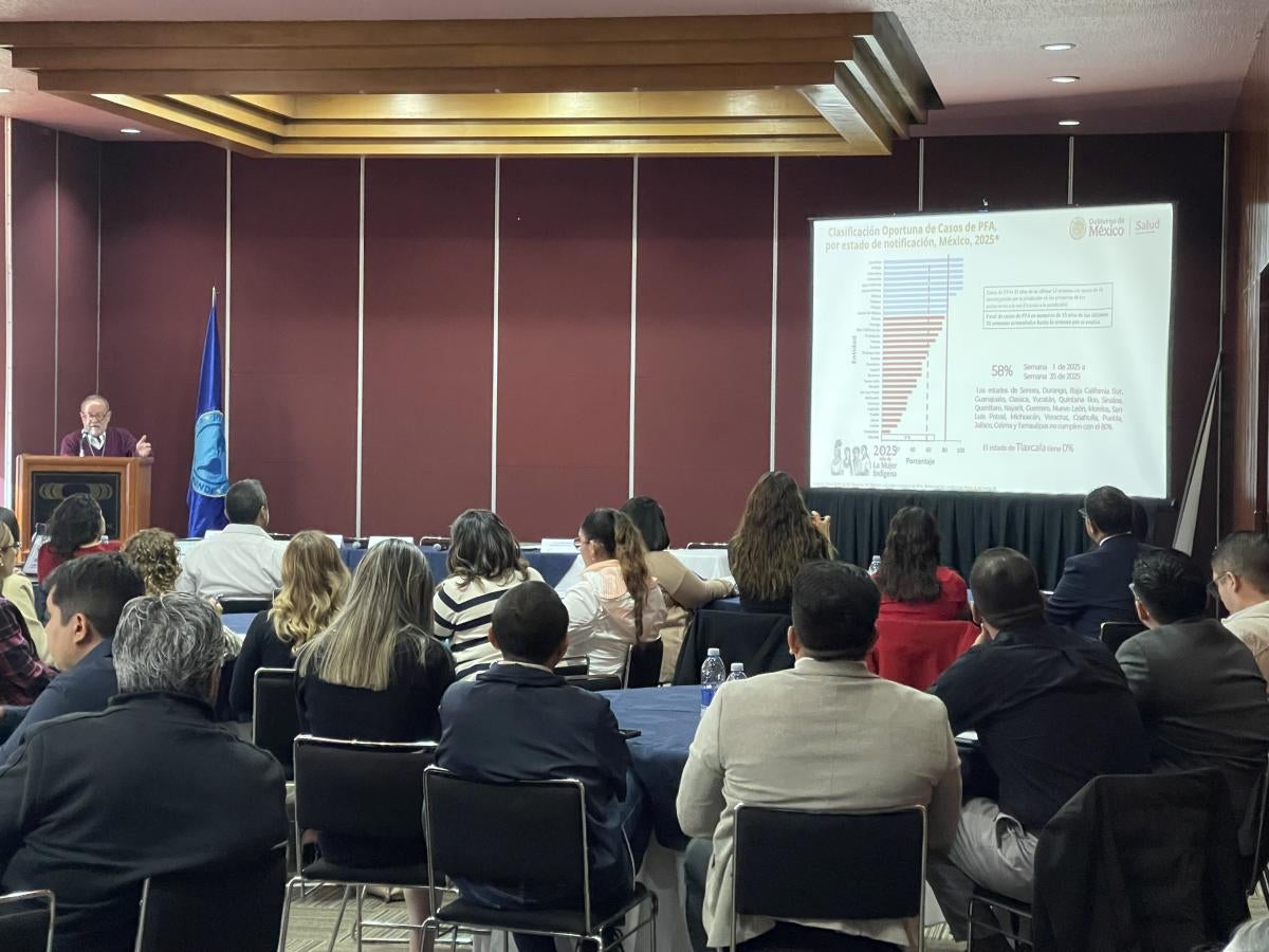 Participantes durante la Capacitación sobre el plan nacional de respuesta a eventos o brotes de poliovirus