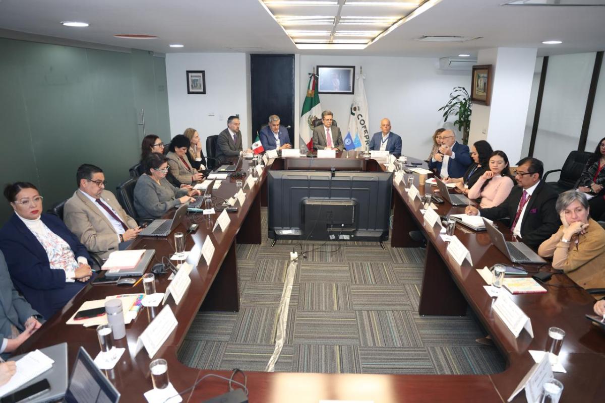 Participantes de la reunión en COFEPRIS sobre el proyecto Fortalecimiento del Sistema Regulatorio de Medicamentos y Vacunas en México 