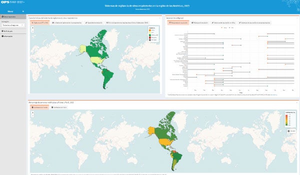 Sistemas de vigilancia de virus respiratorios en la región de las Américas, 2023